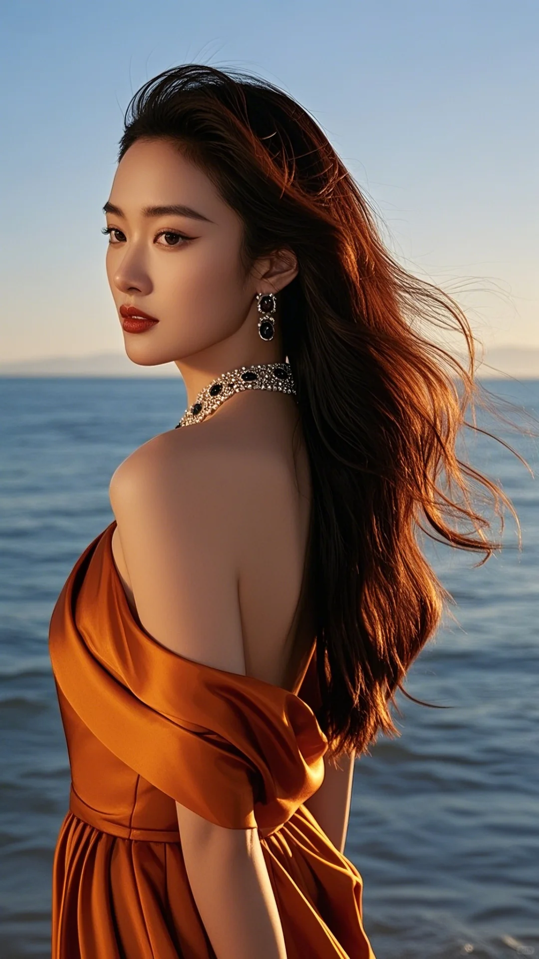 高清美女图片?海边的浪漫之美?
