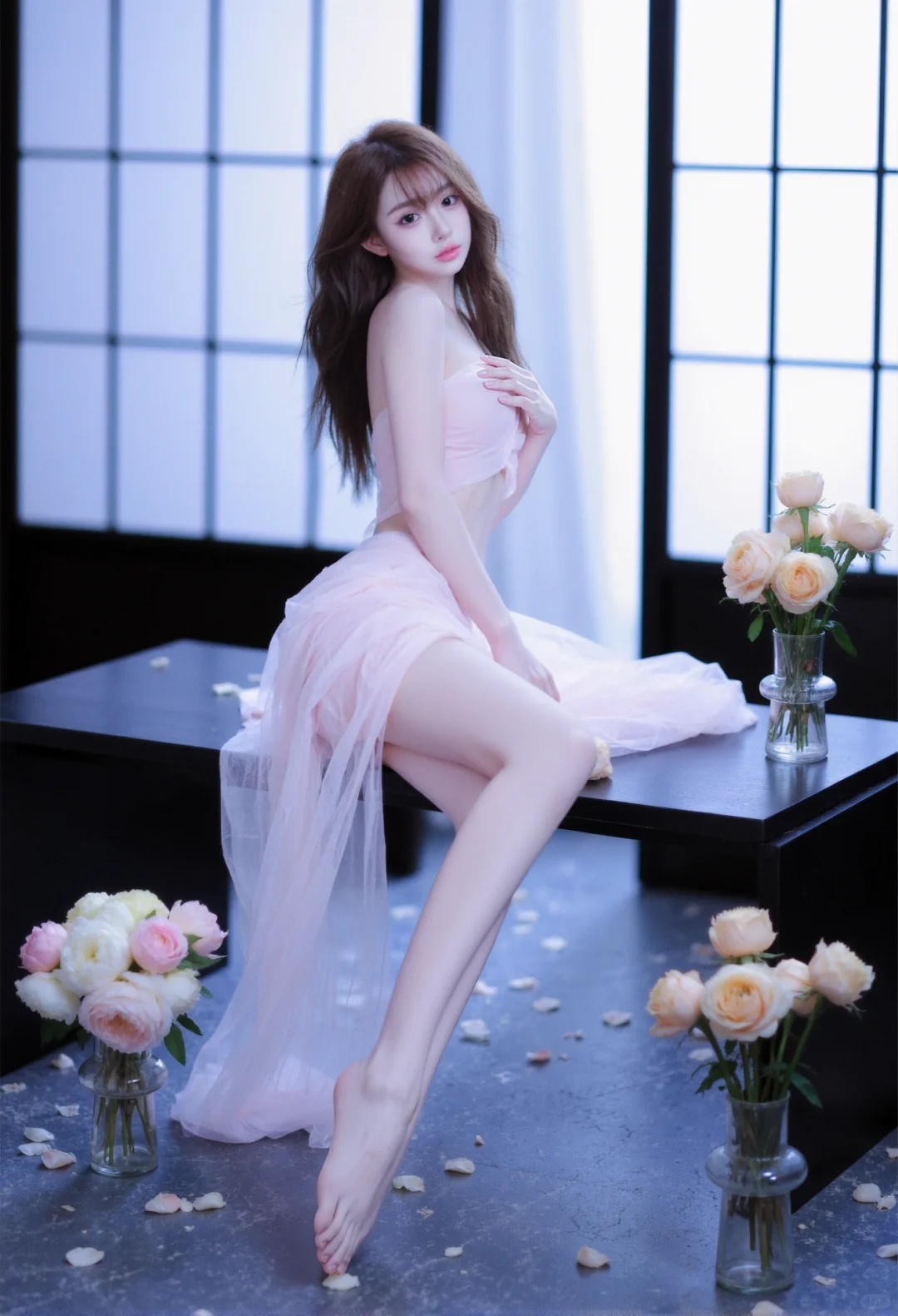 粉色少女写真、粉粉嫩嫩的少女感