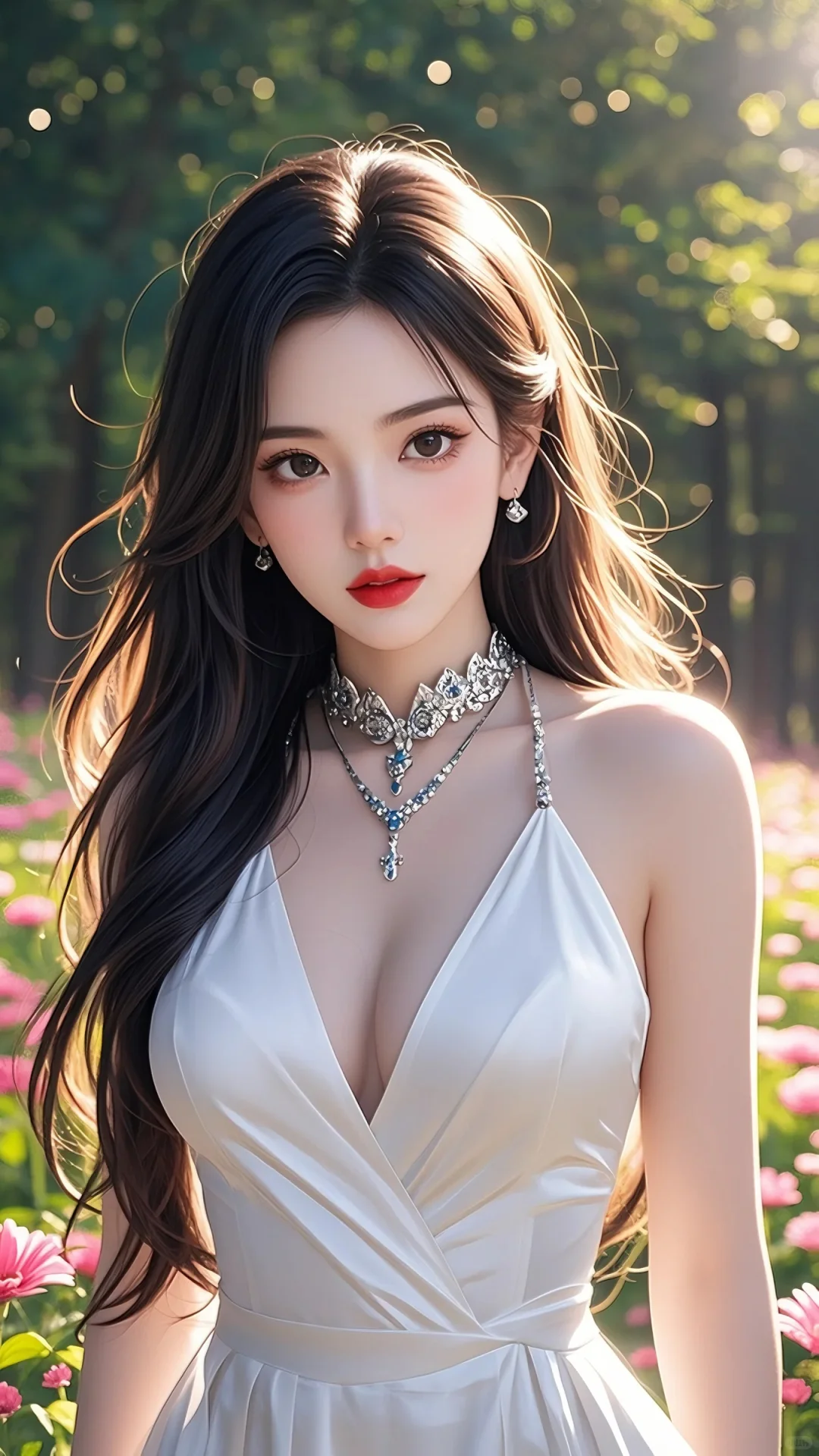 花丛中的靓丽身影