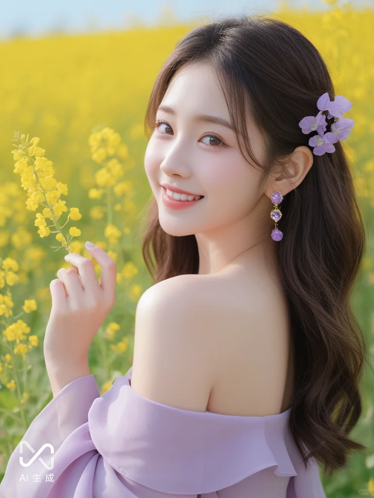 AI生成绝美紫色写真
