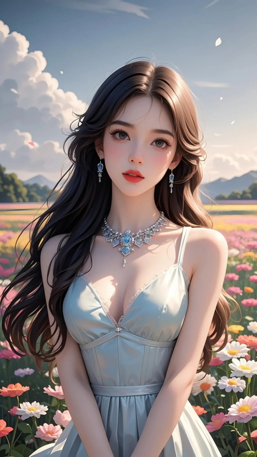 花丛中的靓丽身影