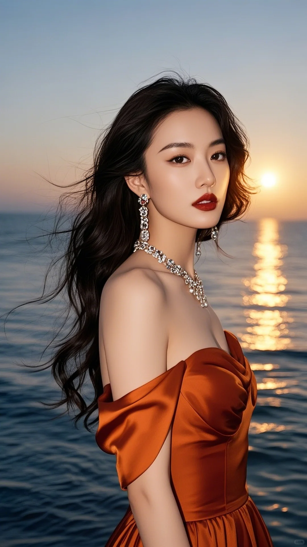 高清美女图片?海边的浪漫之美?
