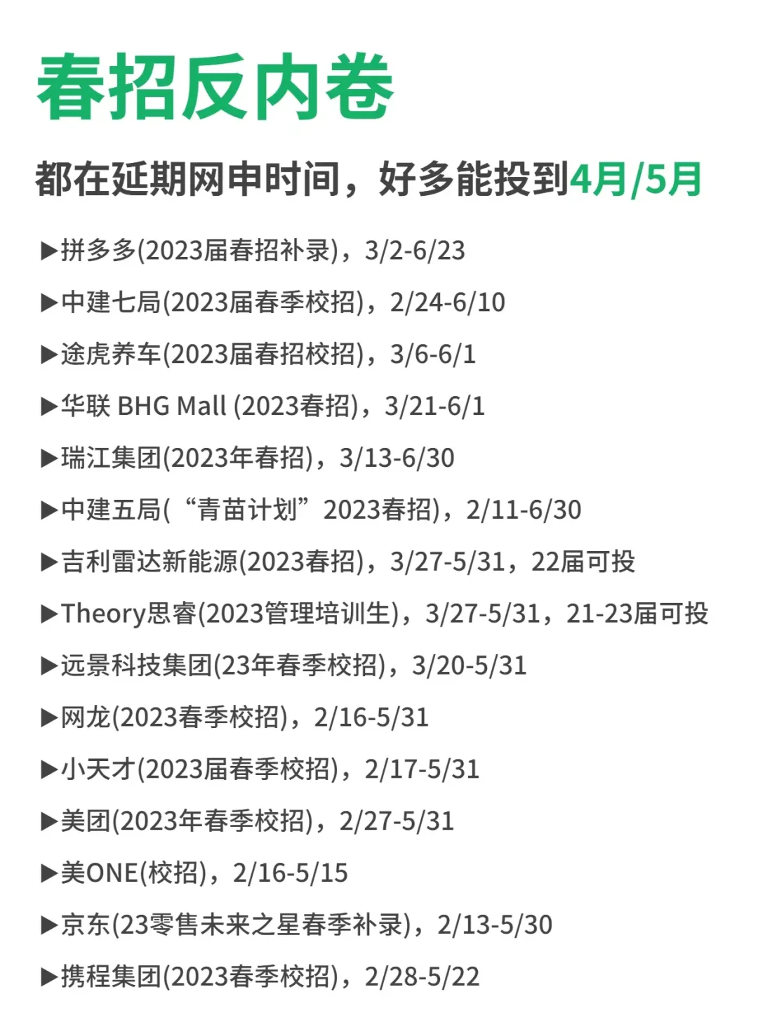 春招反焦虑，这么多网申能投到4月/5月