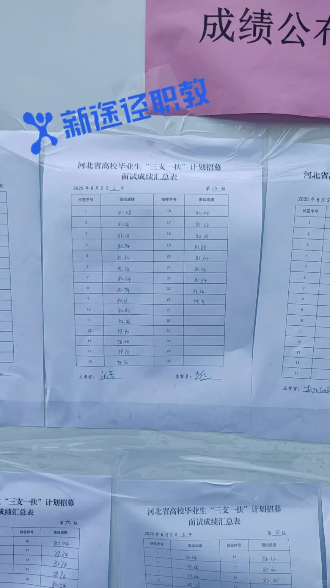 8.2号三支面试上午场成绩已出?