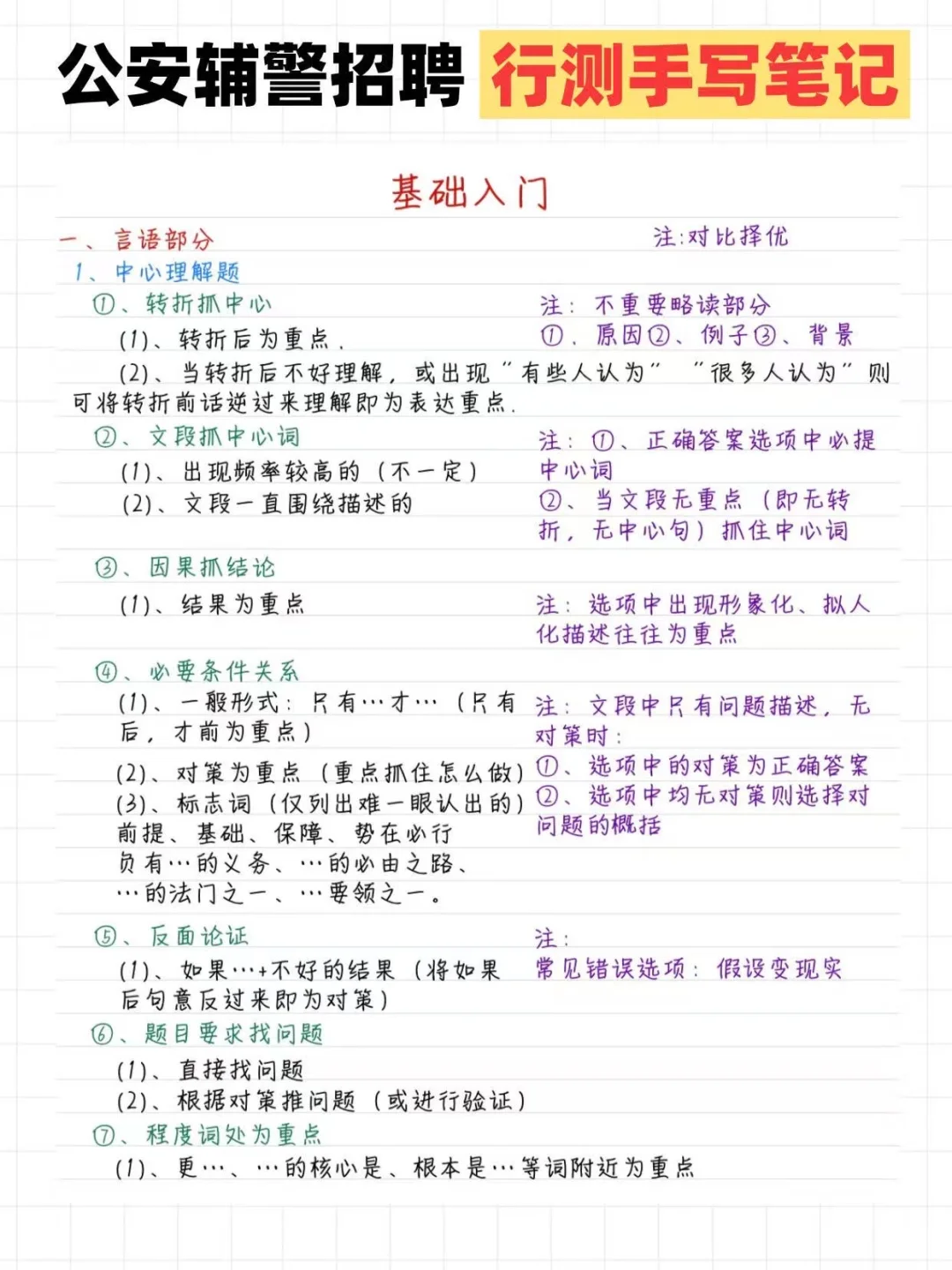 10天通过辅警招聘考试（极限版）