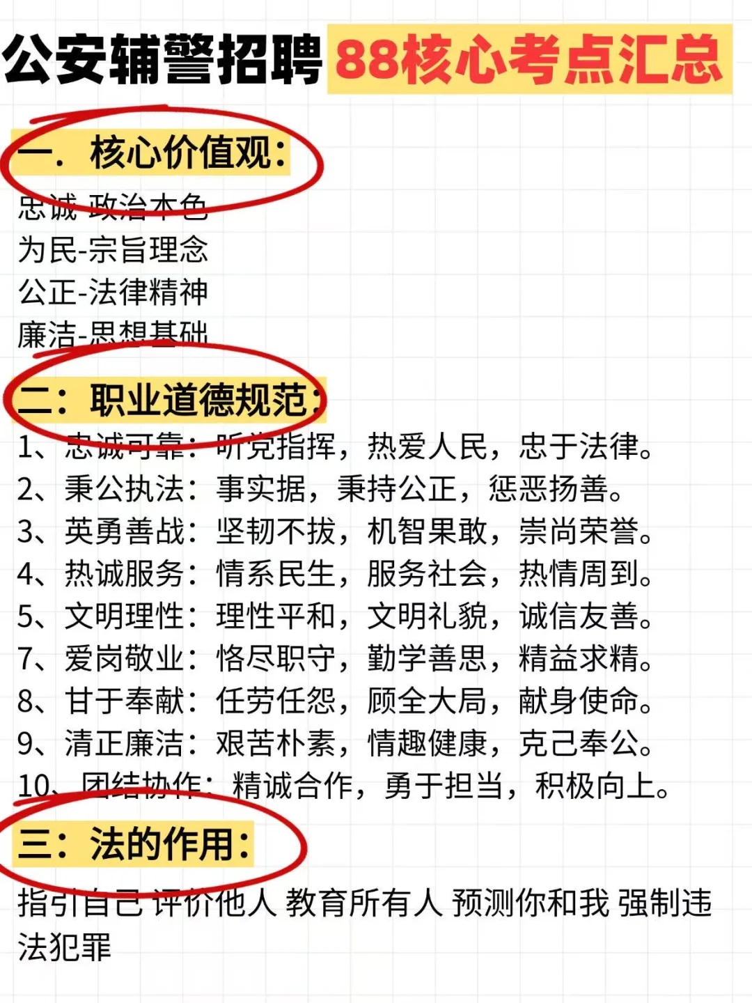 10天通过辅警招聘考试（极限版）