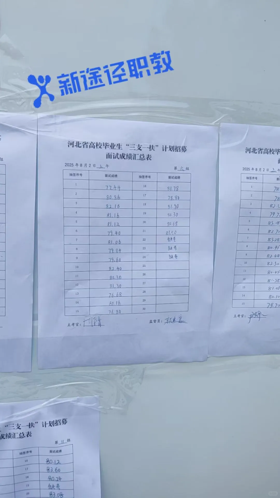 8.2号三支面试上午场成绩已出?