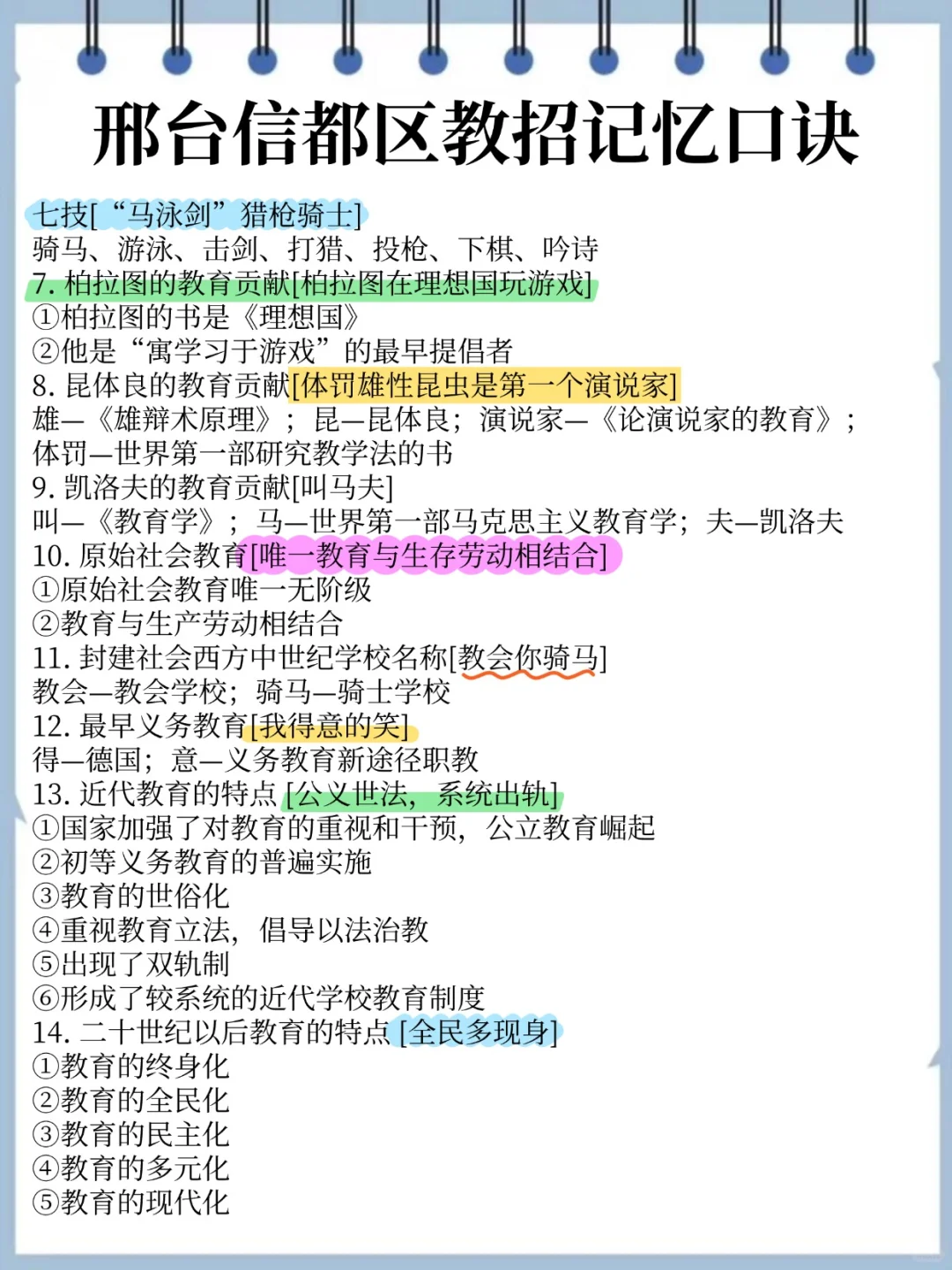 别裸考，明天信都区教招1h足矣 熬夜背吧