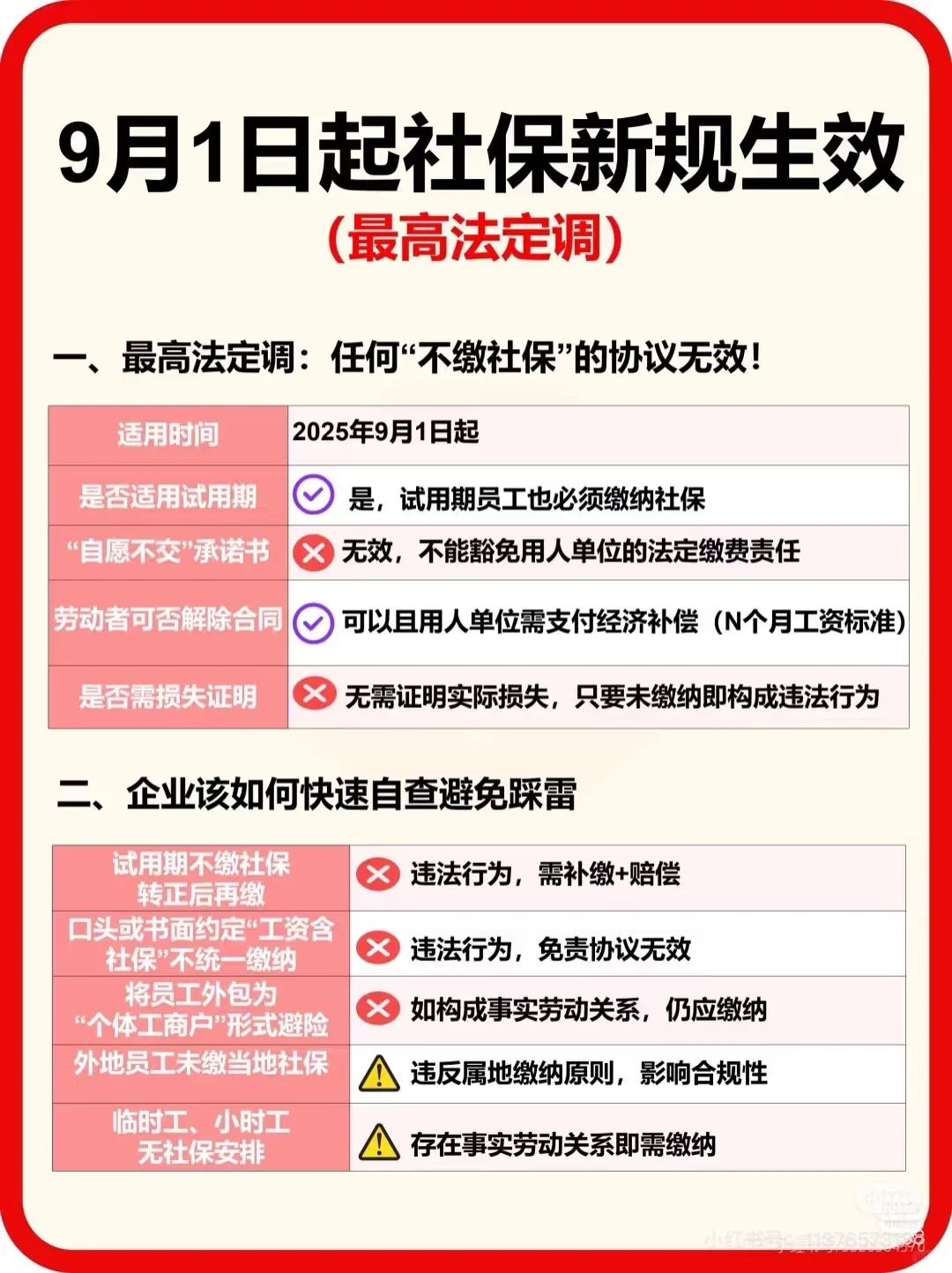 老板们看过来，2025年9月1日起社保新规定！