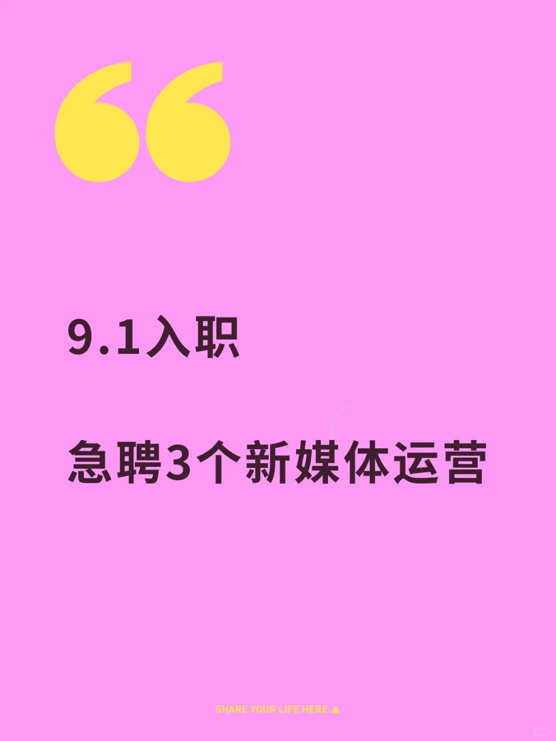 9.1入职,急聘3个新媒体运营 双休 接受小白