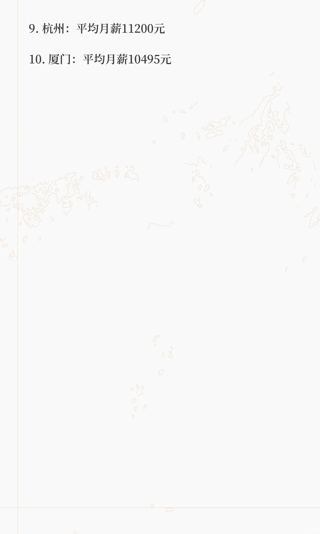 2025平均月薪最高十个城市你在哪里吗？