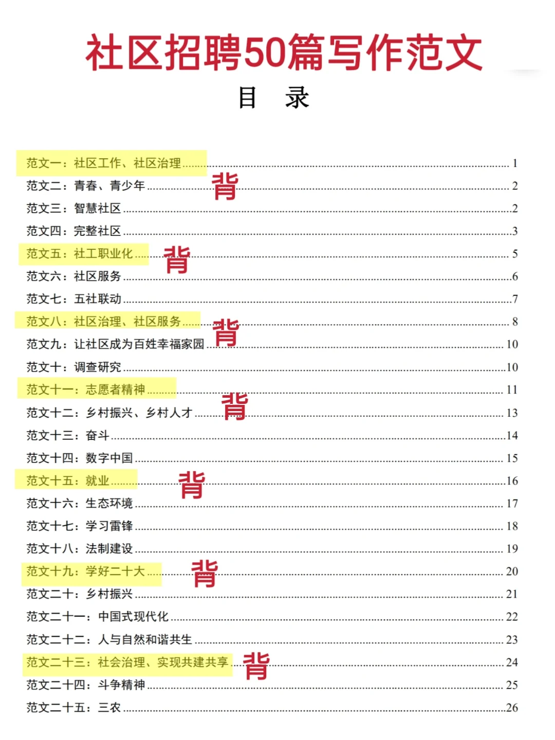 社区招聘笔试50篇范文
