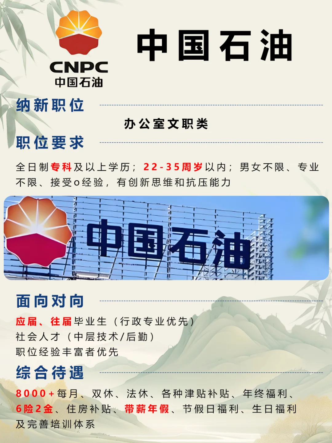 看看能不能找到好工作！中国石油