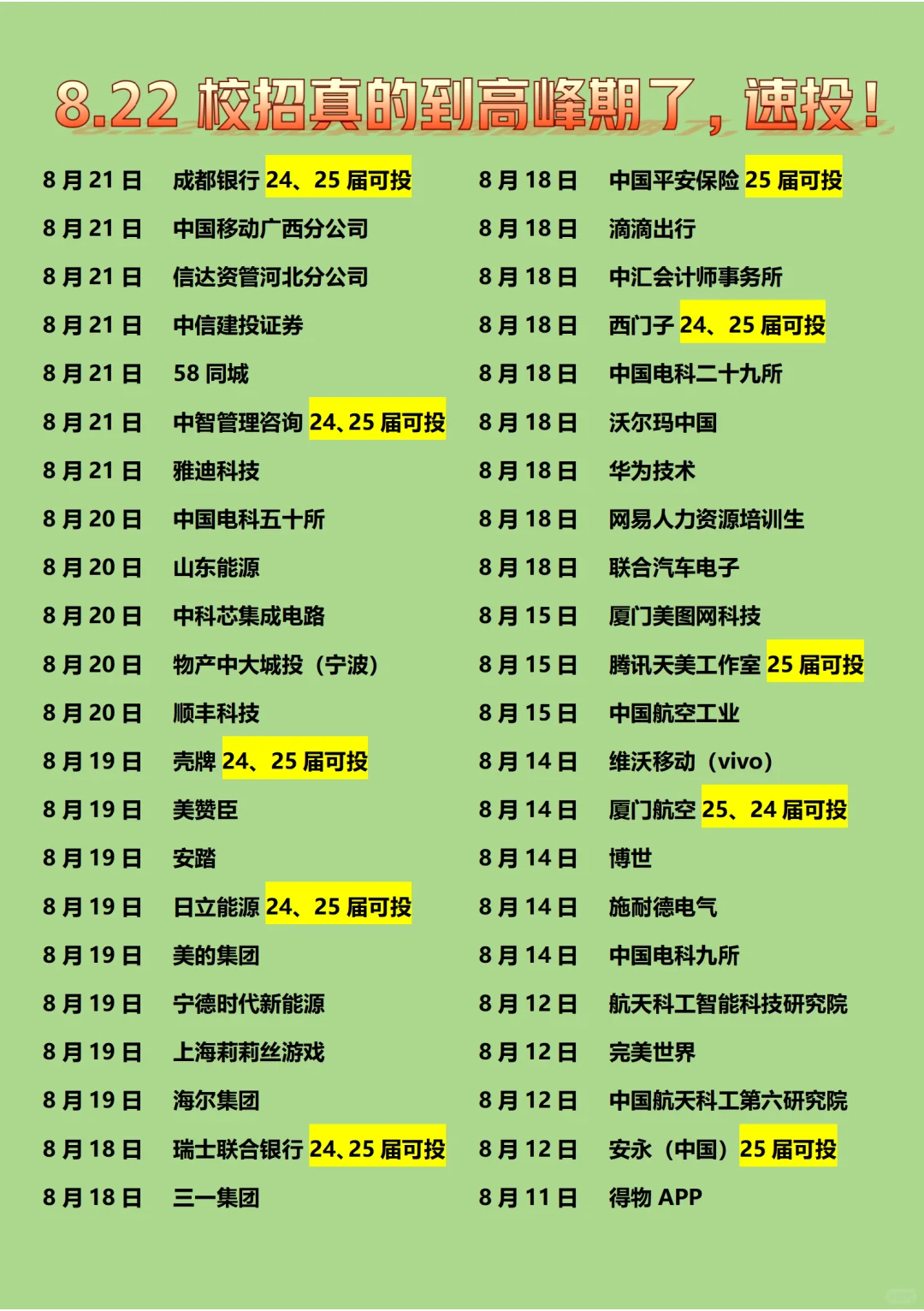 8.22校招爆发,中国移动已经开招啦