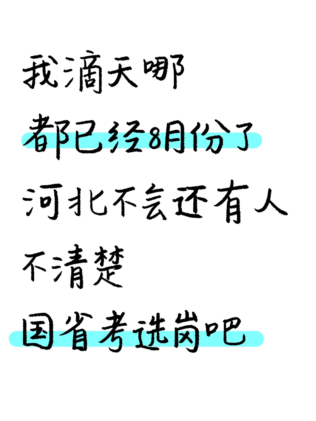 我天8月了!还有人不知道河北公务员选岗吗