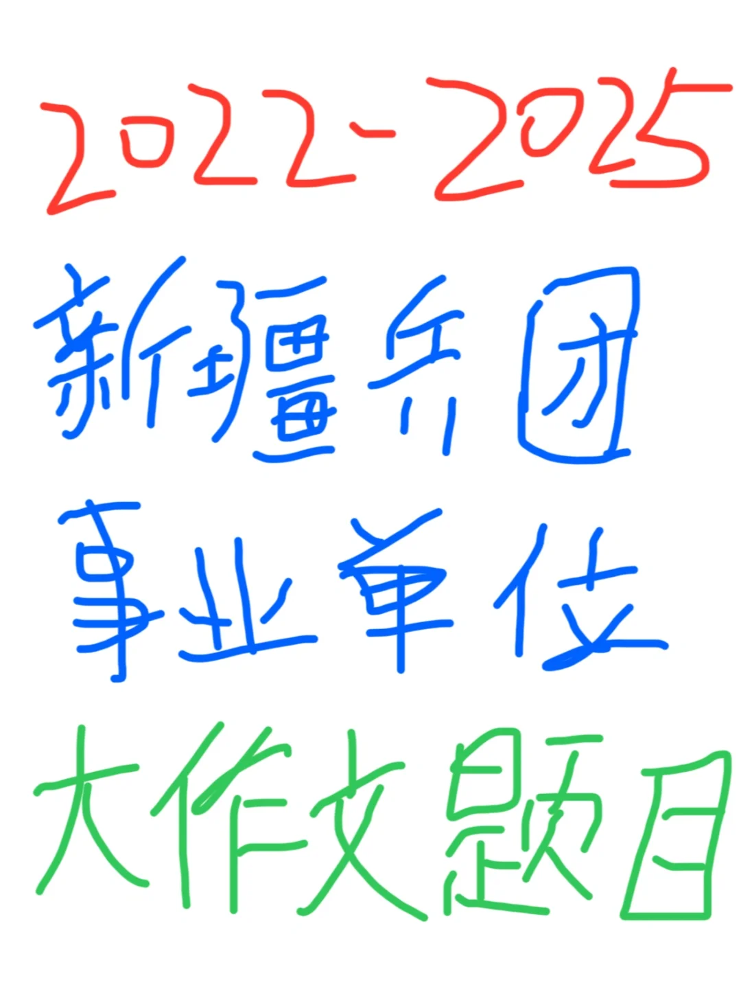 2022-2025新疆兵团事业单位大作文题目