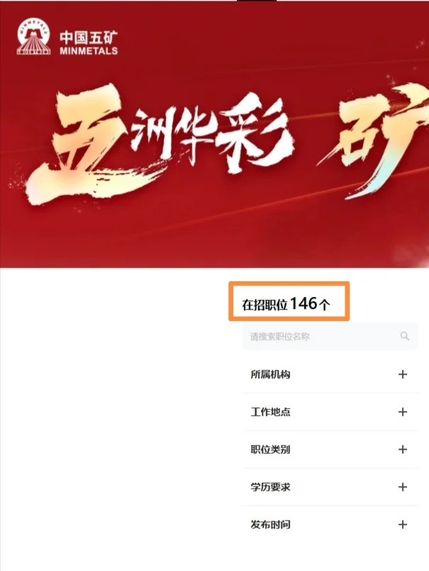中国五矿集团2026届校园招聘