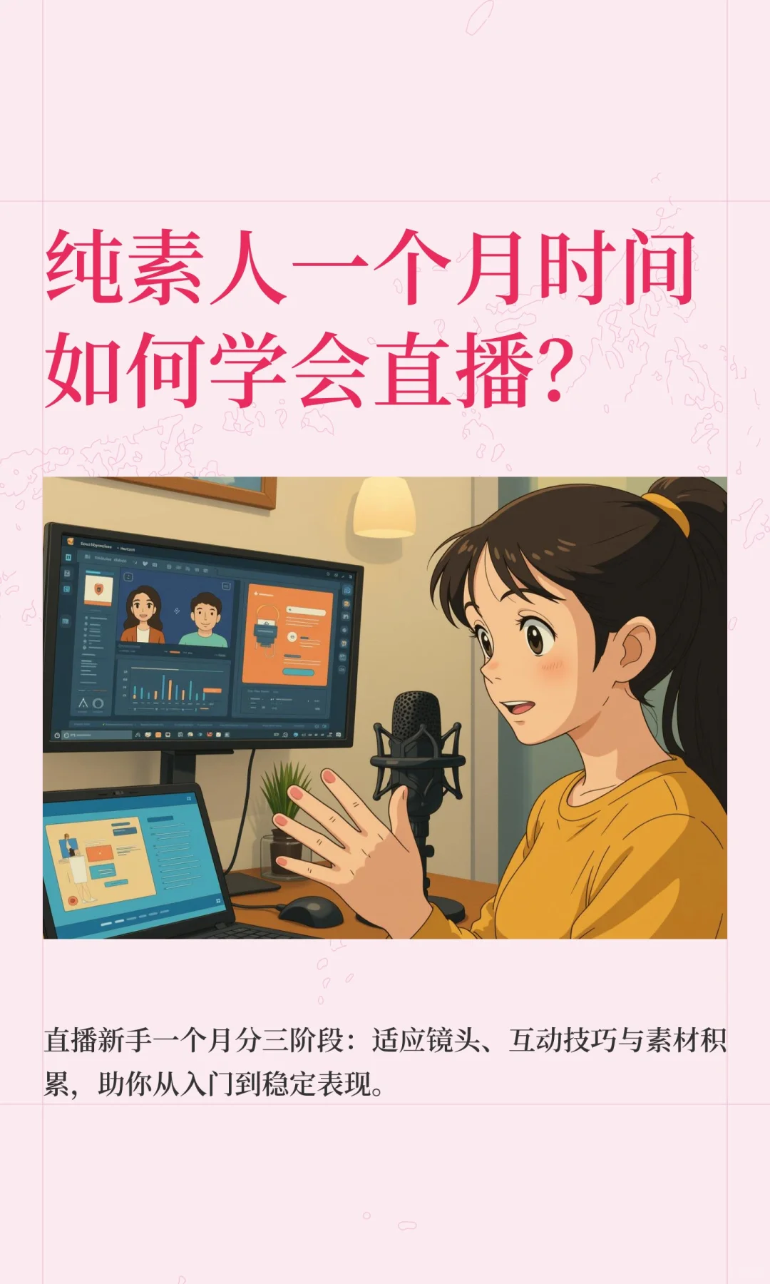 纯素人一个月时间如何学会直播？