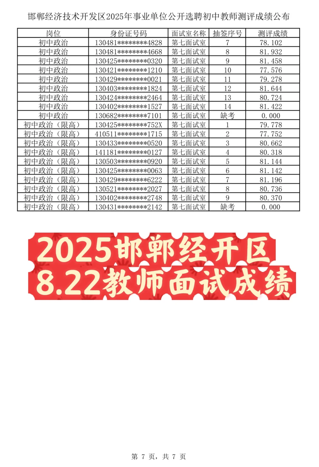 2025邯郸经开区教师招聘面试