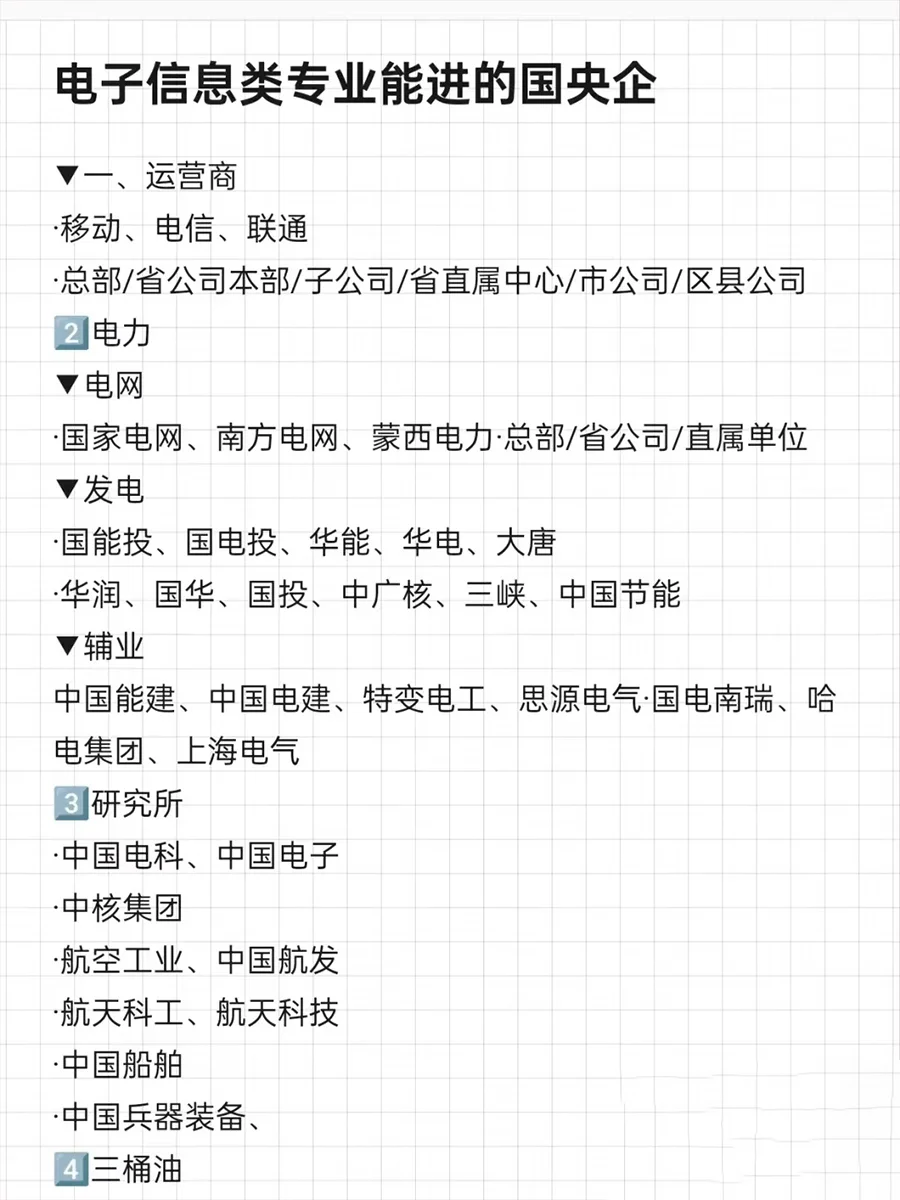 电子信息类的应届生，一定要去的国央企！