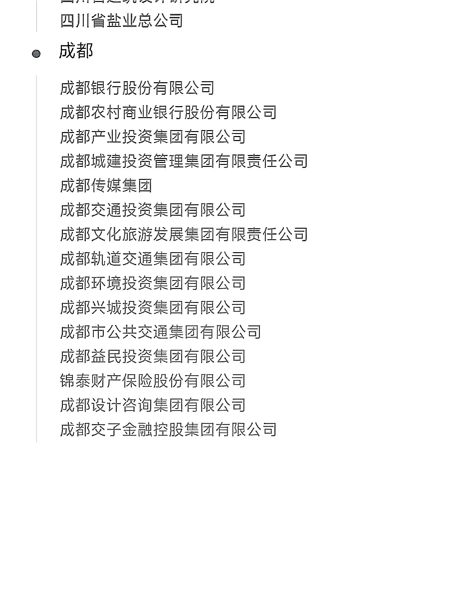 终于.......整理好了四川省国企名单