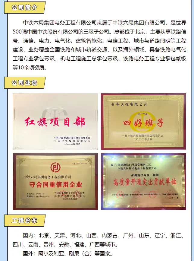 中铁六局电务公司2026届高校毕业生校园招聘