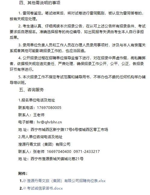 2025年湟源丹青文旅（集团）有限公司招聘公