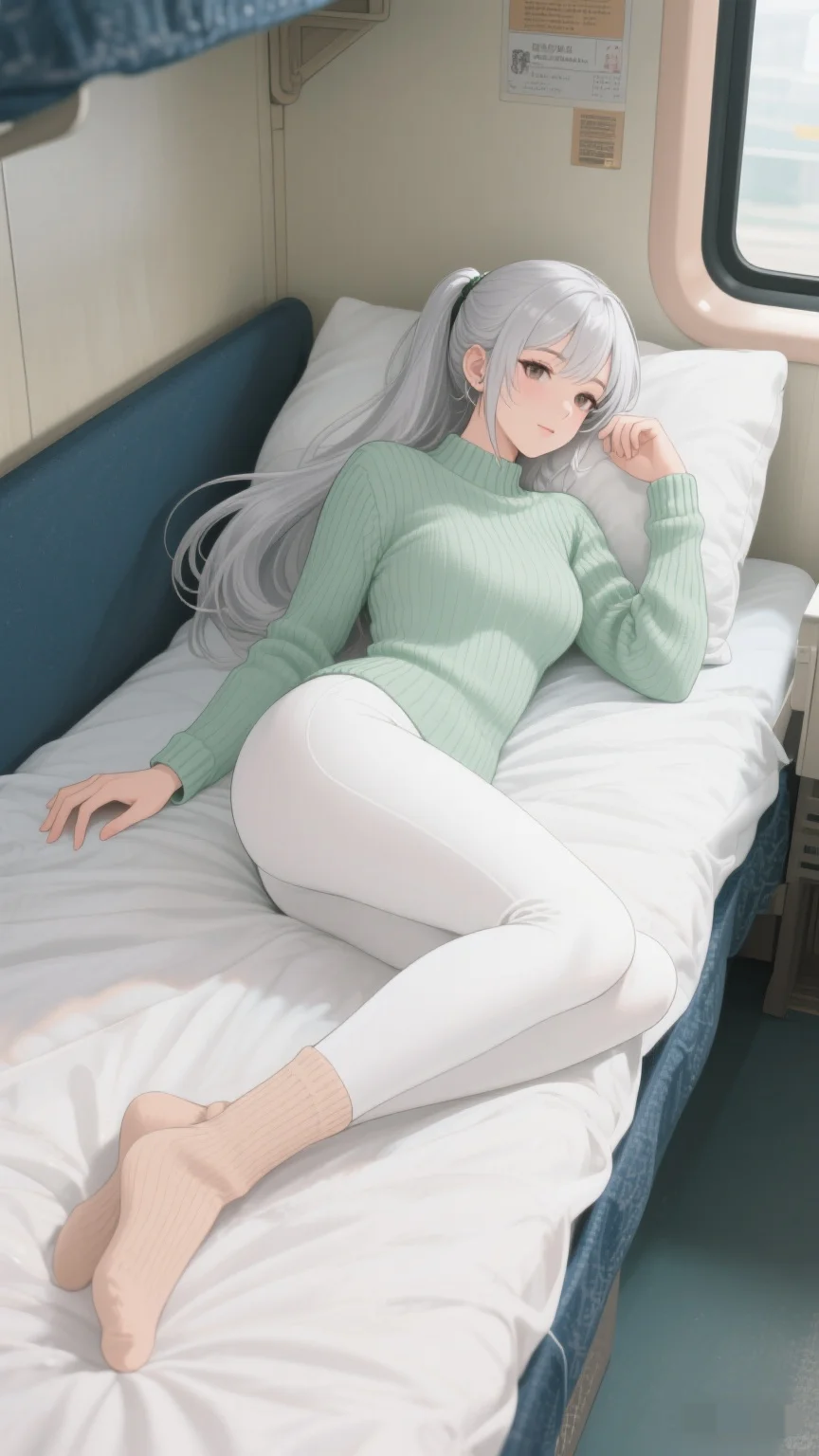 壁纸分享：卧铺列车上的美女小姐姐(新)