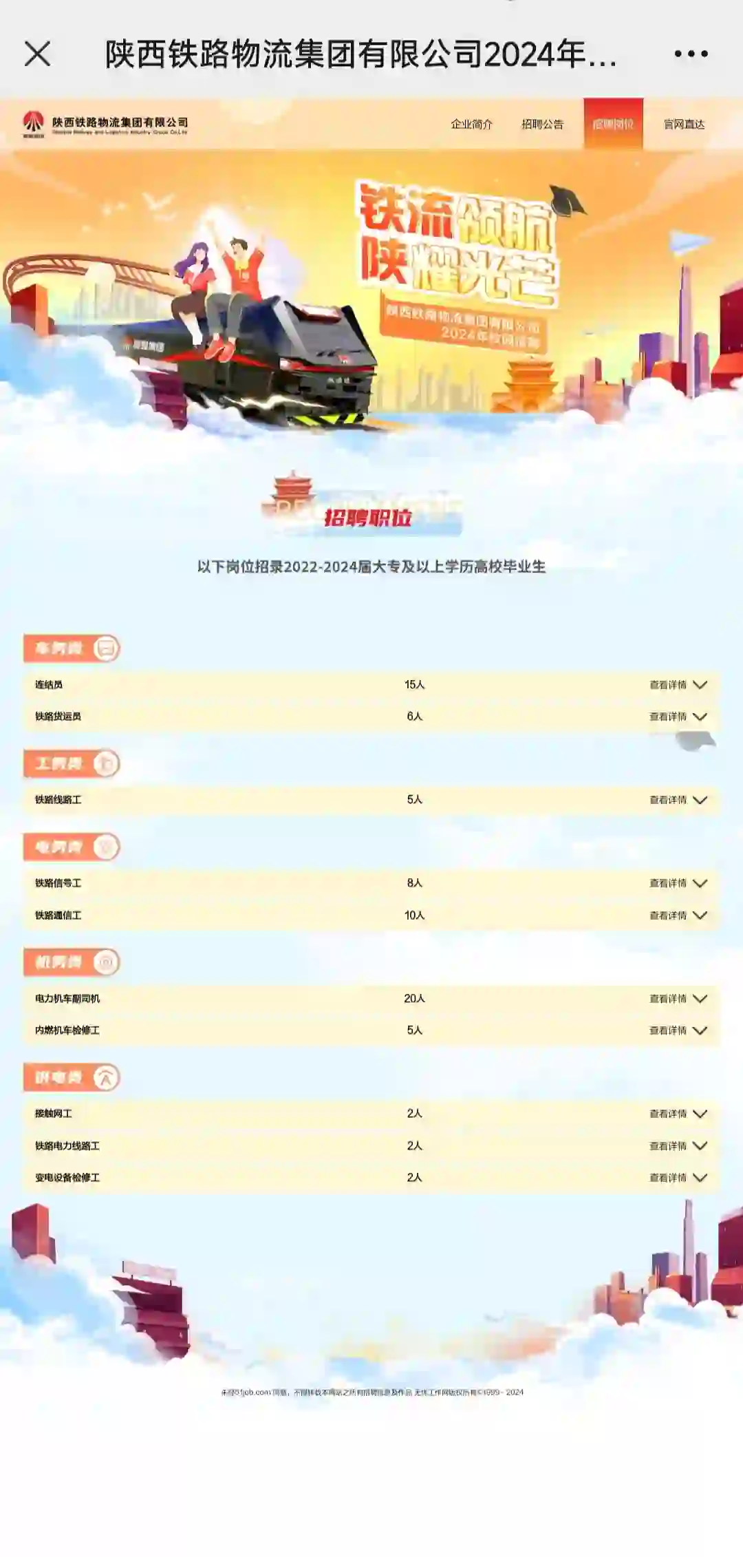 陕西铁路物流集团有限公司校园招聘哇