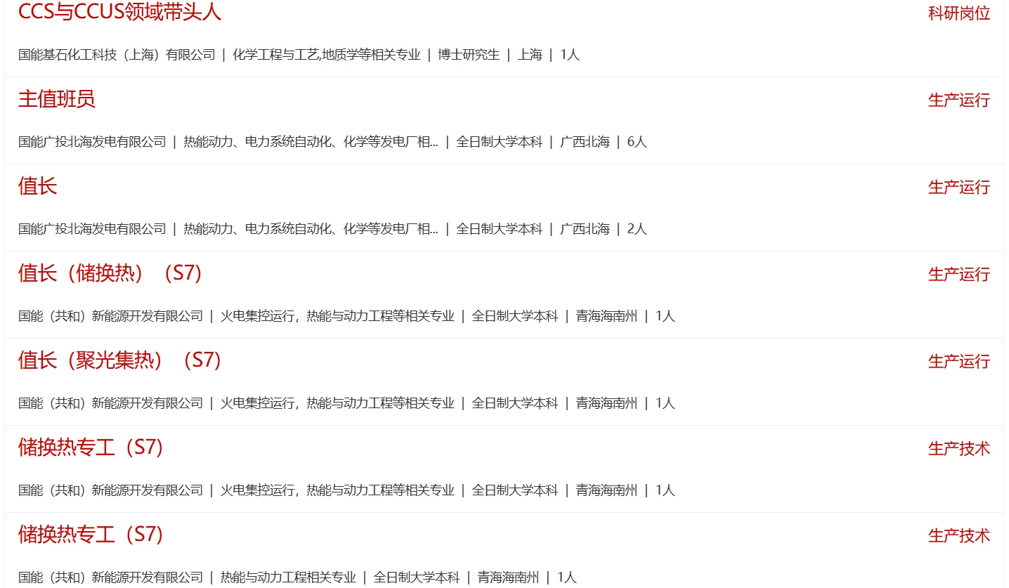 国家能源投资集团24年第一批社会招聘公告