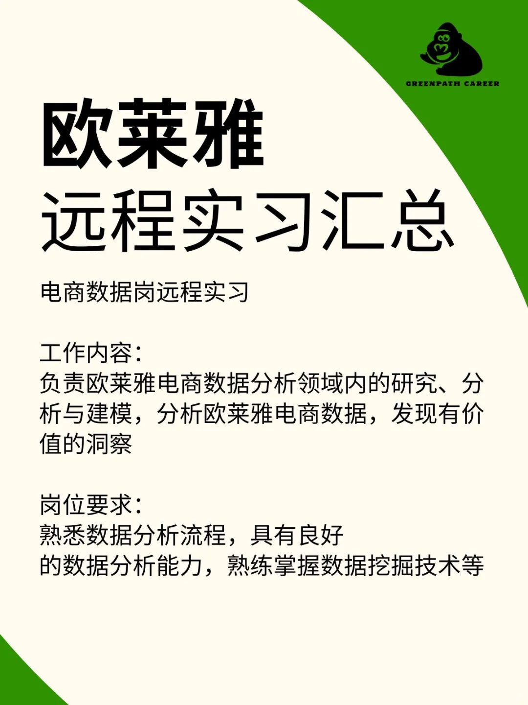 欧莱雅开放实习生招聘，岗位不多🥲