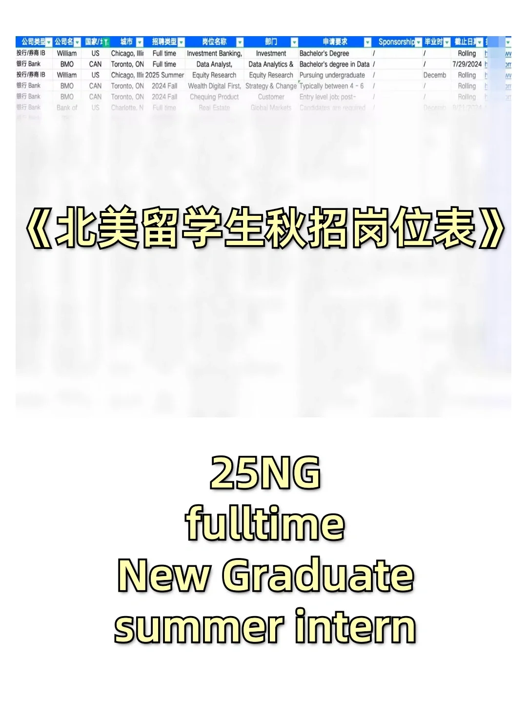 🇺🇸美国秋招岗位实时更新ng summer