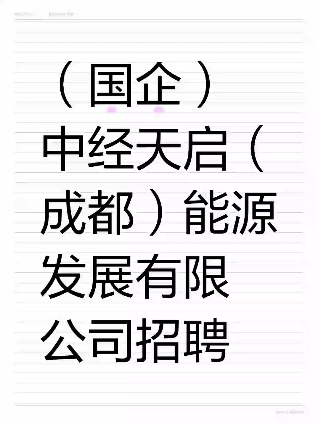 （国企）中经天启（成都）能源发展有限公司招聘