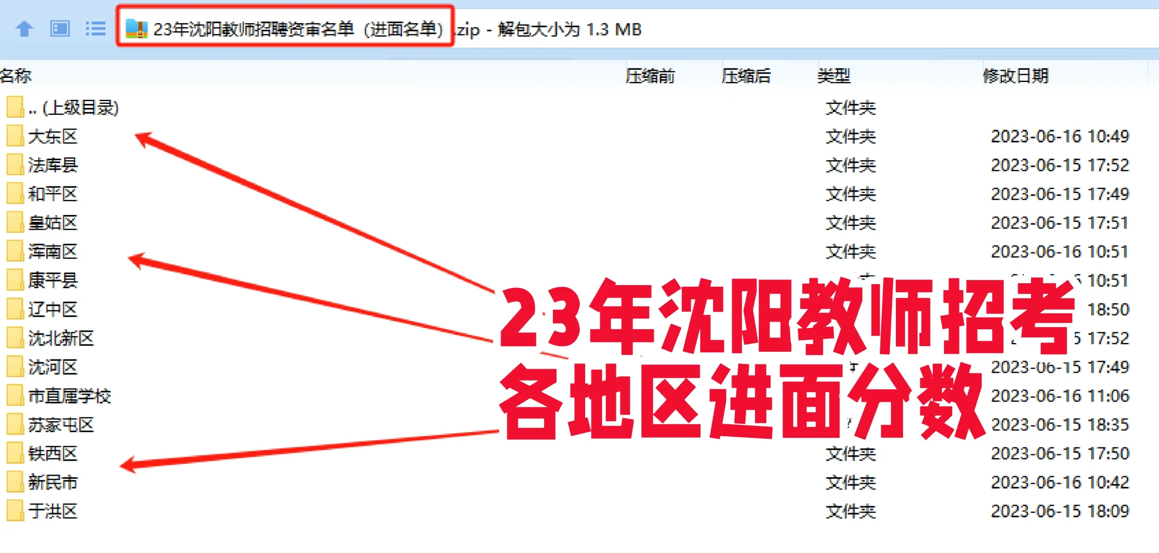 沈阳教师招聘各地区进面分数