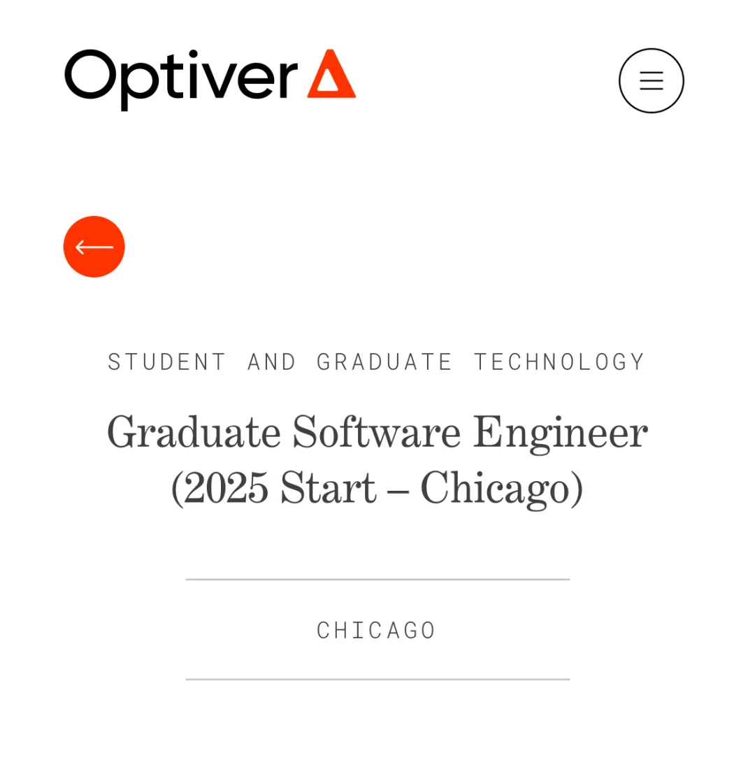 量化交易公司optiver开放2025NG岗位