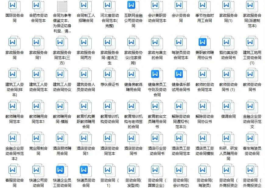 各行业劳动合同模板范本通用雇用聘用电子版