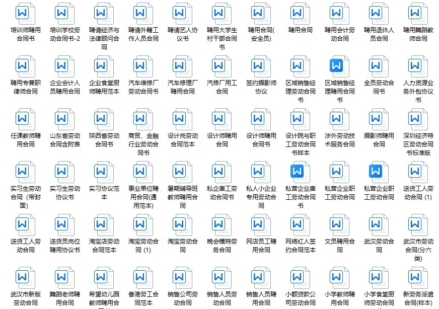 各行业劳动合同模板范本通用雇用聘用电子版