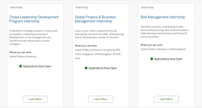 JP.Morgan开放海量实习岗位，留学生快冲!