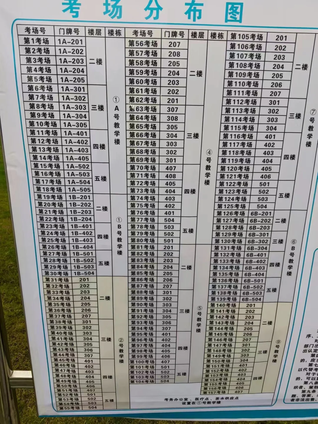 张湾区教师招聘考场分布图！