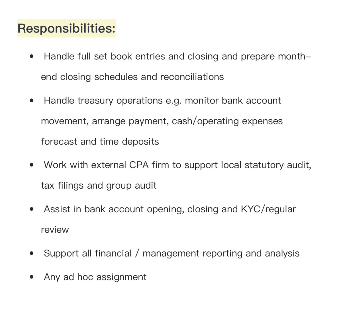 🇭🇰香港上市公司招人啦 會計崗位急招