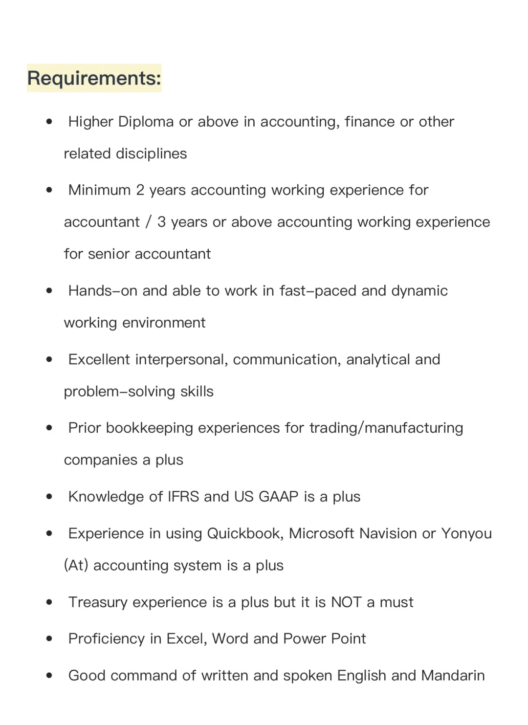 🇭🇰香港上市公司招人啦 會計崗位急招