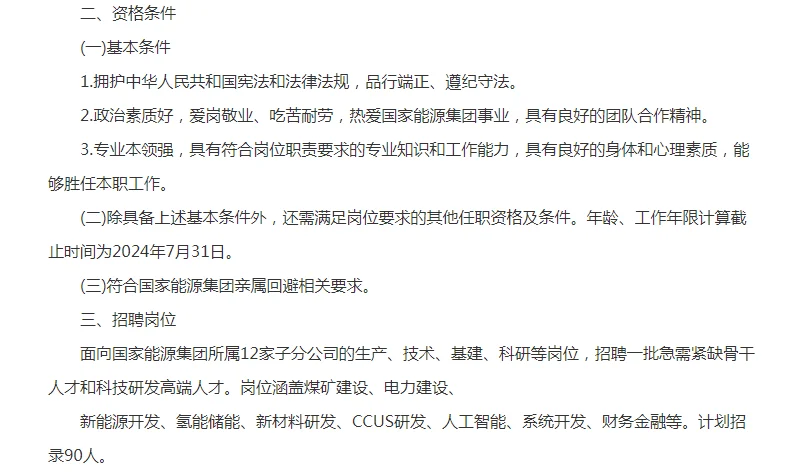 国家能源投资集团第一批社会用人公告