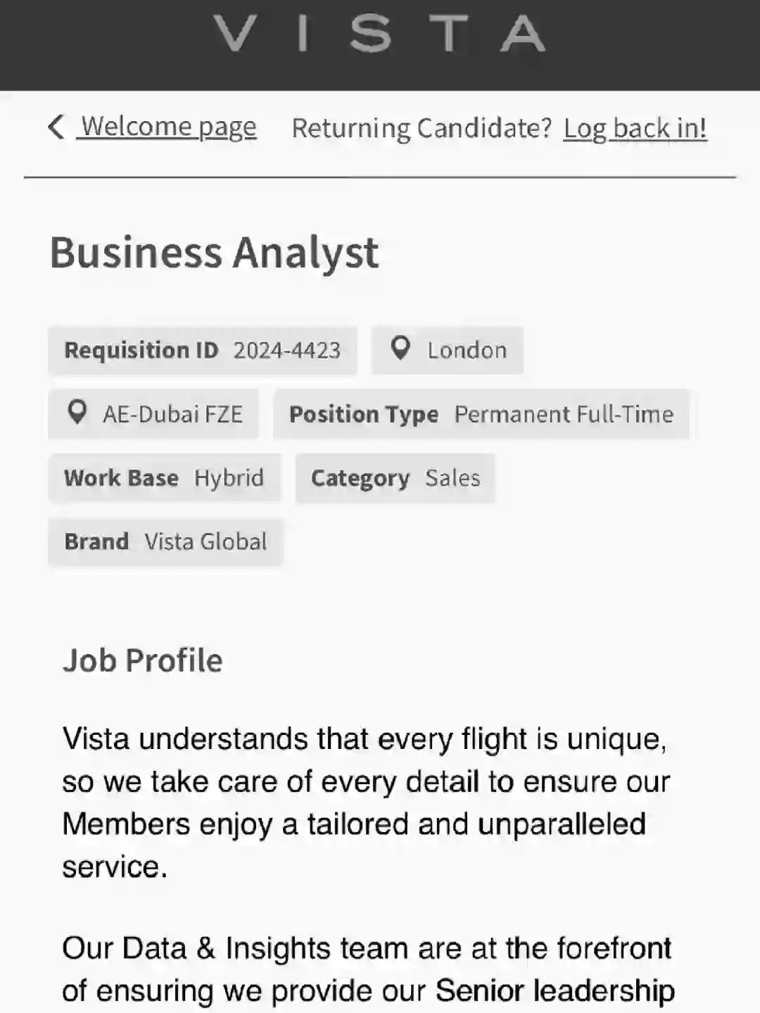 刷到航空公司Vista Global捞人 £36k+