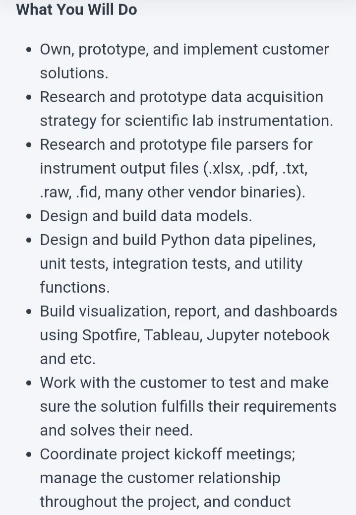 生物背景的data engineer岗位