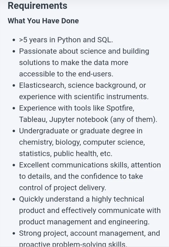 生物背景的data engineer岗位