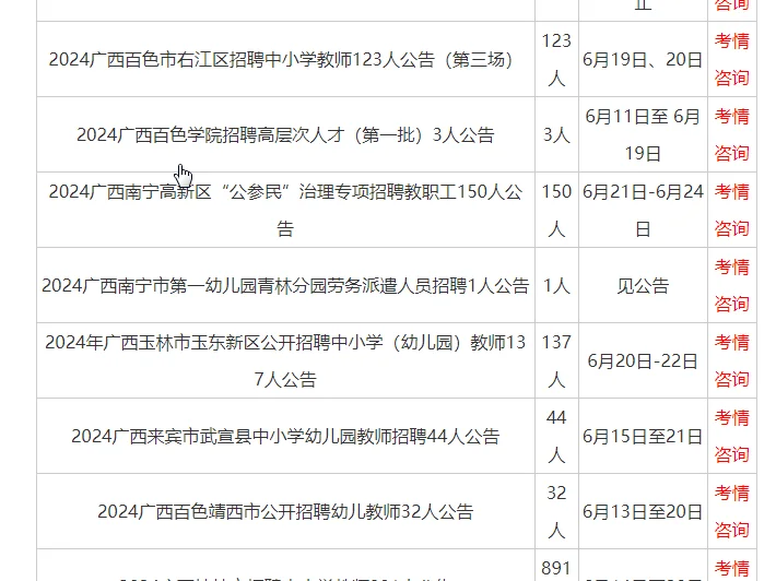 2024广西教师招聘信息6月份