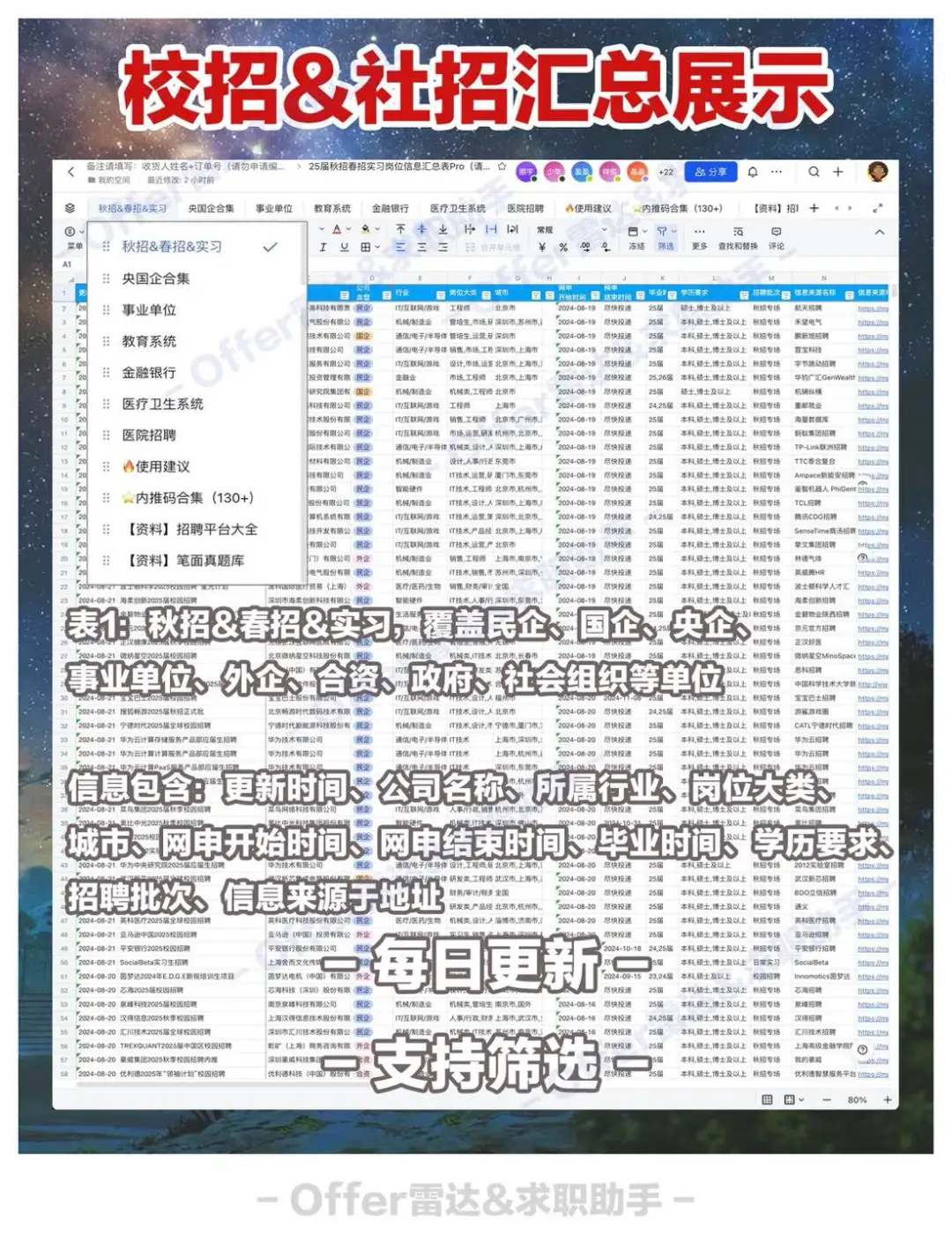 9.22 秋招岗位信息汇总表格更新