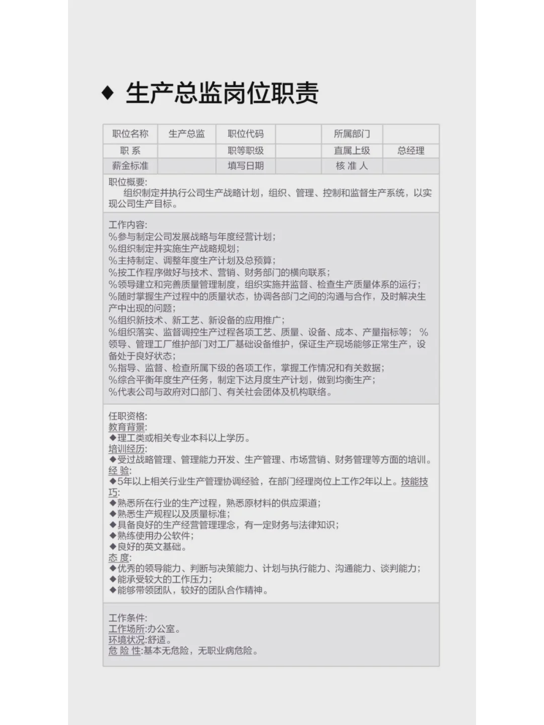 打工人必看：公司各职位岗位职责