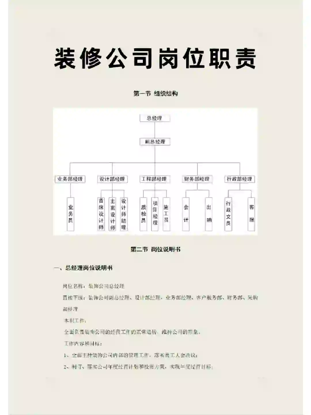 装修公司岗位职责大全