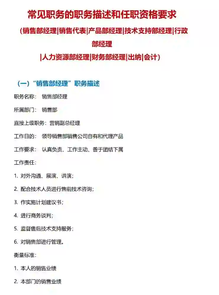 🎯不再迷茫！全面掌握公司职位的资格描述